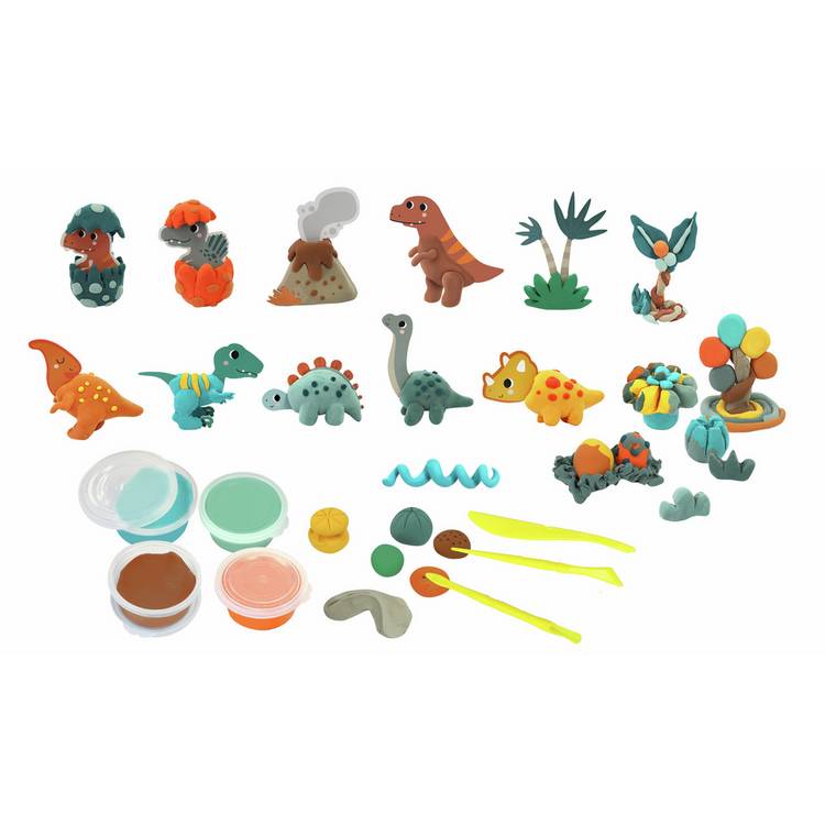 Chad Valley Dino Drying Clay Set with clay pots and tools, imported from the UK