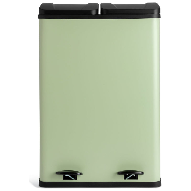 Habitat 60L twin pedal bin sage green steel (British brand)