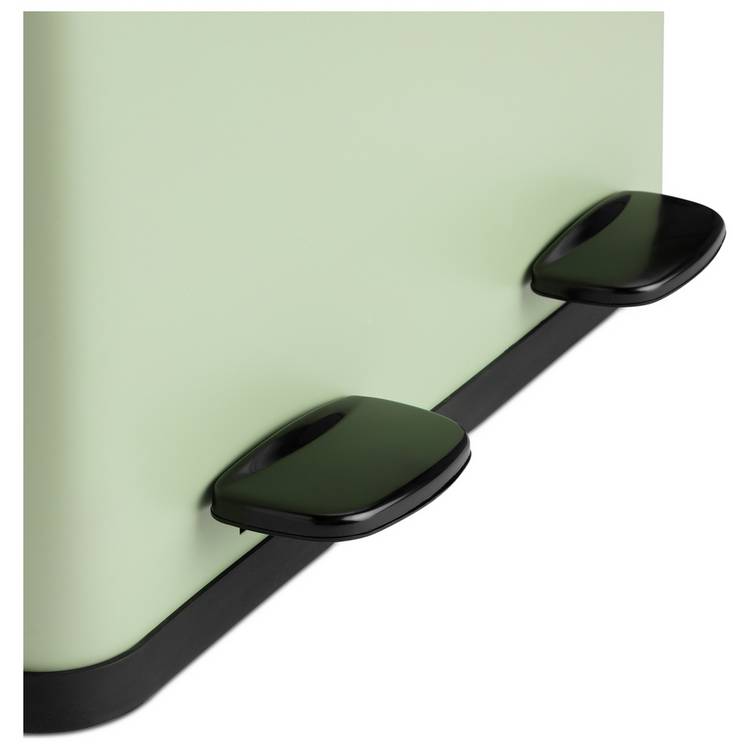 Habitat 60L twin pedal bin sage green steel (British brand)