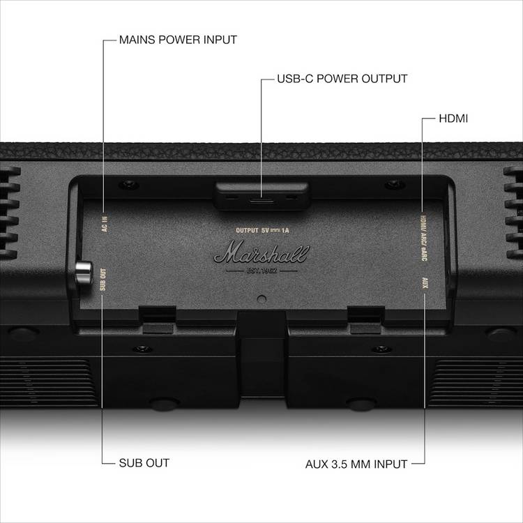 Marshall Heston 60 Dolby Atmos soundbar, imported from the UK