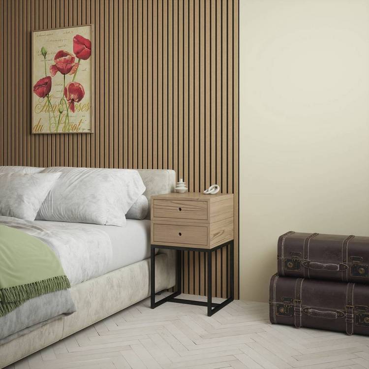 Kraus acoustic wood veneer wall panel Medium Oak 2.4m - British product