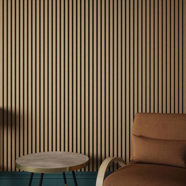 Kraus acoustic wood veneer wall panel Medium Oak 2.4m - British product