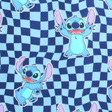 Disney Stitch toddler bedding set blue checkerboard, imported from the UK