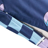 Disney Stitch toddler bedding set blue checkerboard, imported from the UK