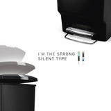 Simplehuman plastic pedal bin 45 litre black (British brand)