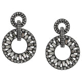 Liars & Lovers baguette stone circle drop earrings, imported from the UK