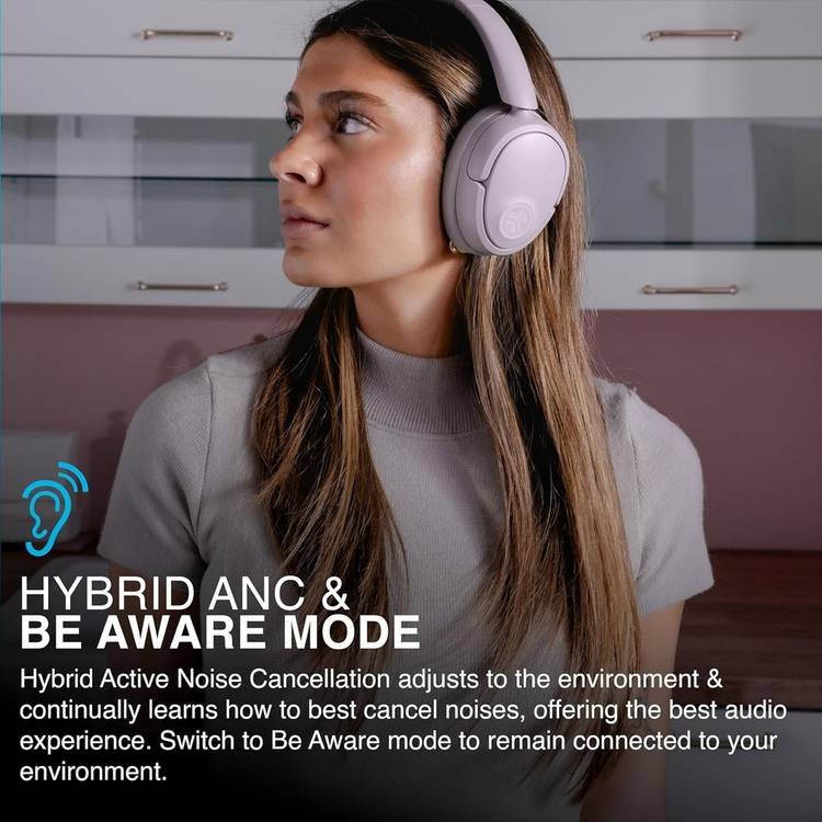 JLab JBuds Lux ANC over-ear headphones mauve, UK version
