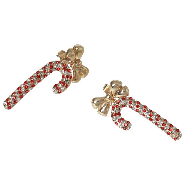 Liars & Lovers candy cane earrings, imported from the UK