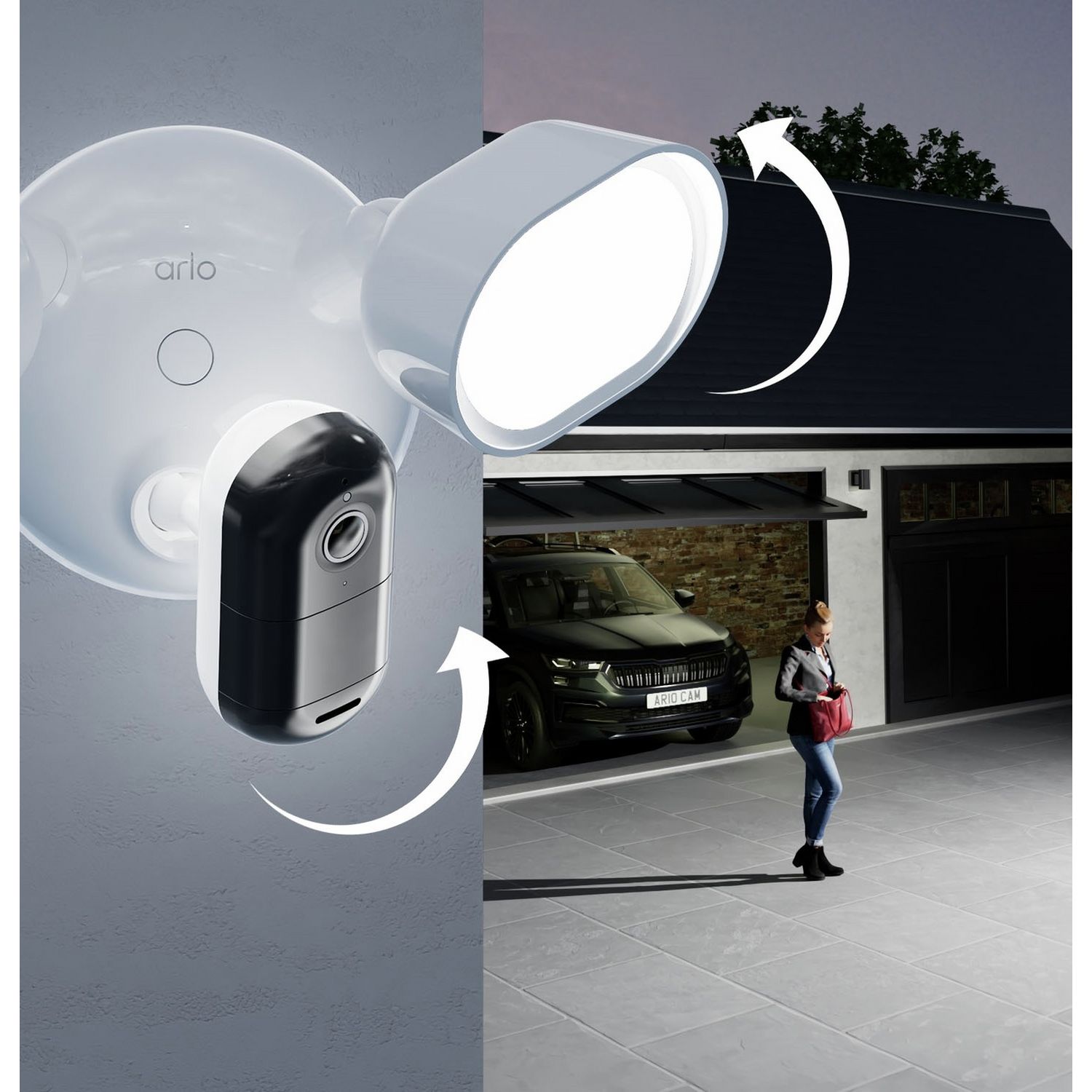 Arlo 2K wired floodlight security camera pack of 2 - British product