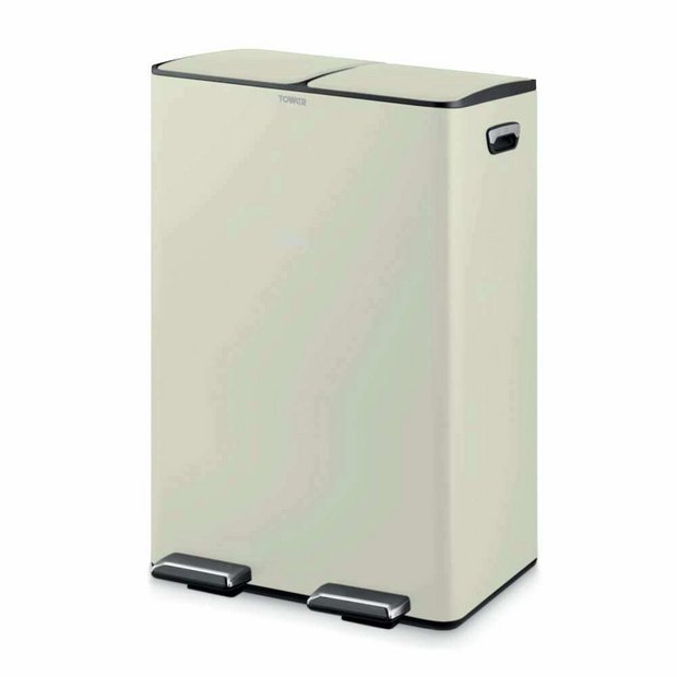 Tower twin compartment recycling bin 60L, imported from the UK