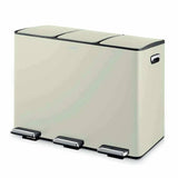 Tower 45L three compartment recycling pedal bin cream (British brand)