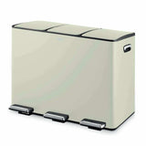 Tower 45L three compartment recycling pedal bin cream (British brand)