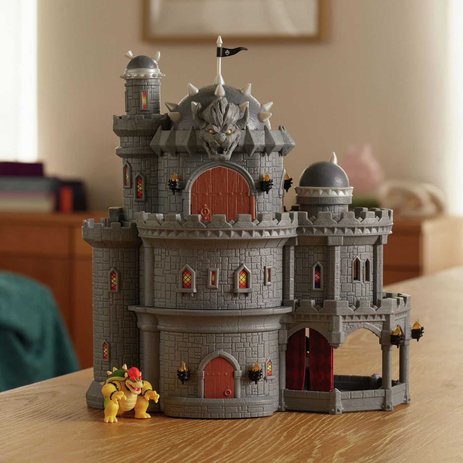 Super Mario Bowser castle playset with figure, imported from the UK