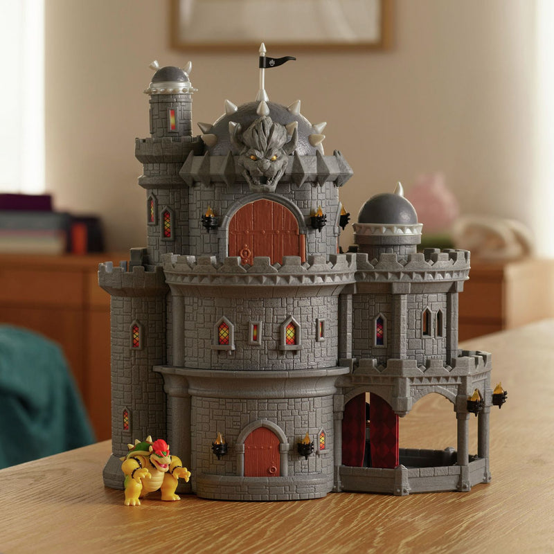 Super Mario Bowser castle playset with figure, imported from the UK