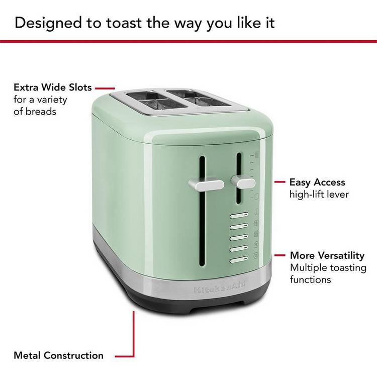 KitchenAid 2 slice toaster pistachio, imported from the UK