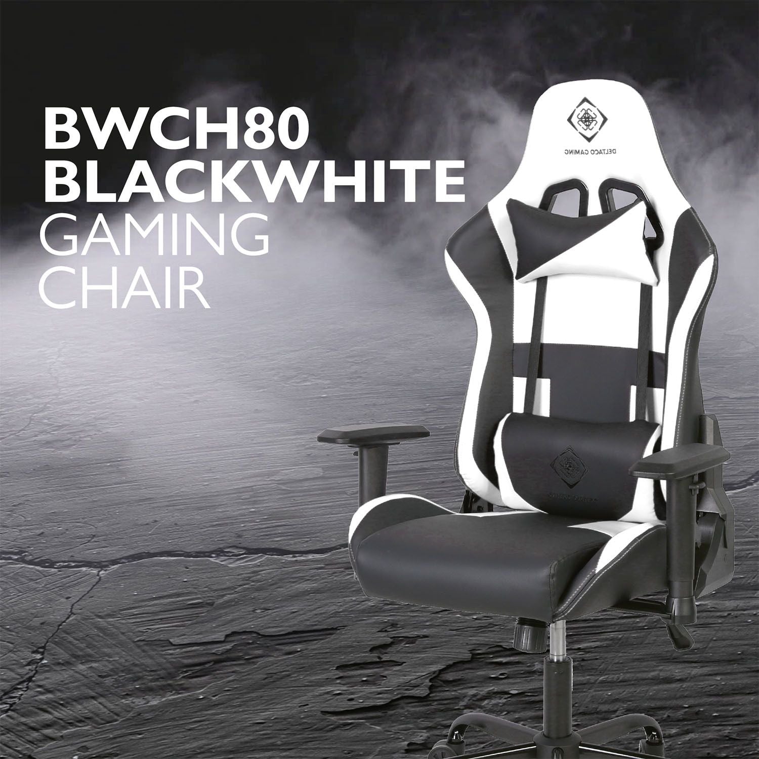 Deltaco DC210 gaming chair black and white, imported from the UK