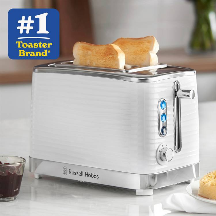 Russell Hobbs Inspire 2 Slice white toaster - British product