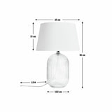 Argos Home ribbed glass table lamp 36cm white shade, UK version