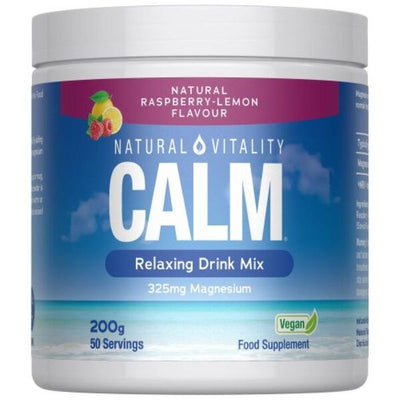 Superdrug Natural Vitality CALM Magnesium Mix Raspberry Lemon Flavour 200g- Buy online at McGrocer