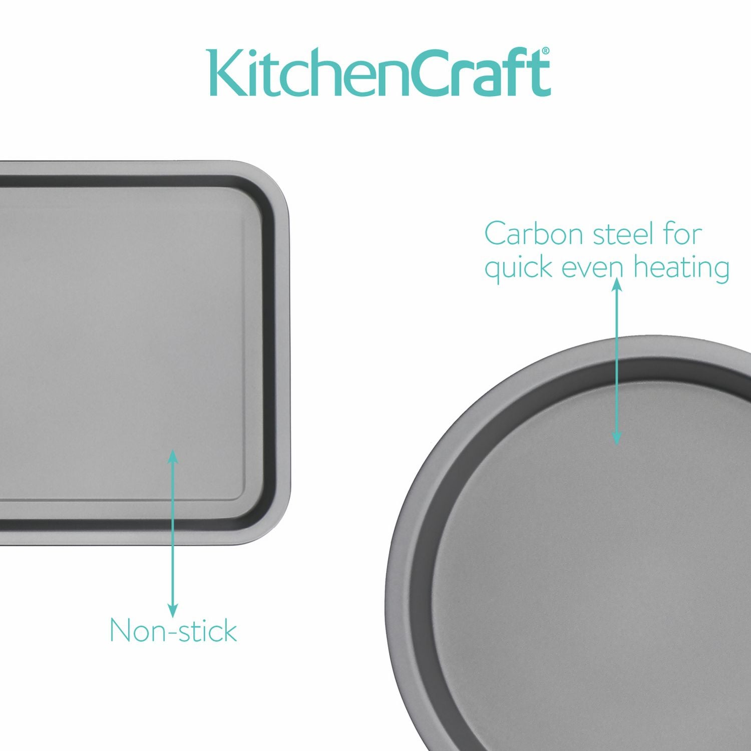 KitchenCraft 4 piece non-stick carbon steel bakeware set, UK version
