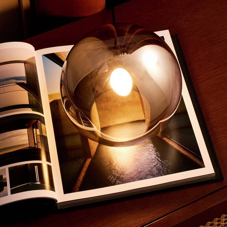 Habitat chrome globe table lamp 20cm, imported from the UK