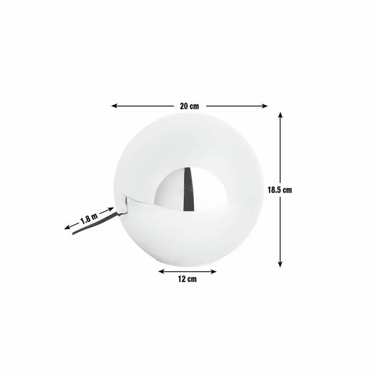 Habitat chrome globe table lamp 20cm, imported from the UK