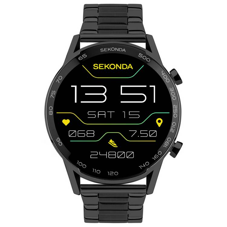Sekonda Black Stainless Steel Bracelet Smart Watch