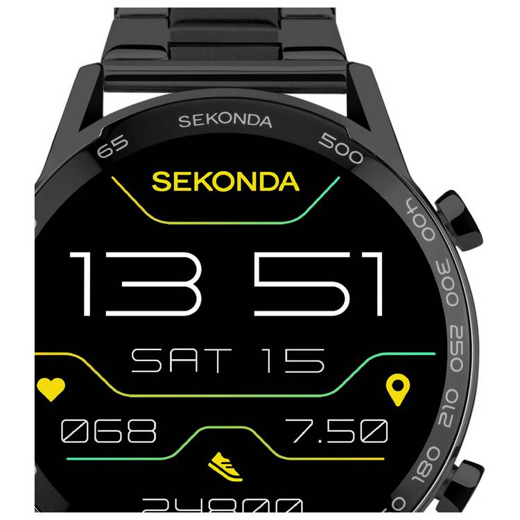 Sekonda Active Plus smart watch black stainless steel, UK version