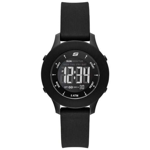 Skechers Rosencrans digital watch black silicone strap UK version