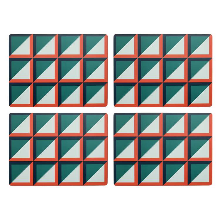 Habitat Geo Cube placemat and coaster set green, UK version