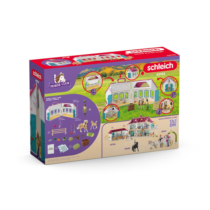 Schleich Horse Club Open Stable playset with mare and foal (British brand)