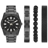 Skechers black-tone knurling watch set, UK version