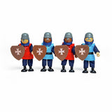 Bigjigs Toys wooden knight set 4 figures, UK version