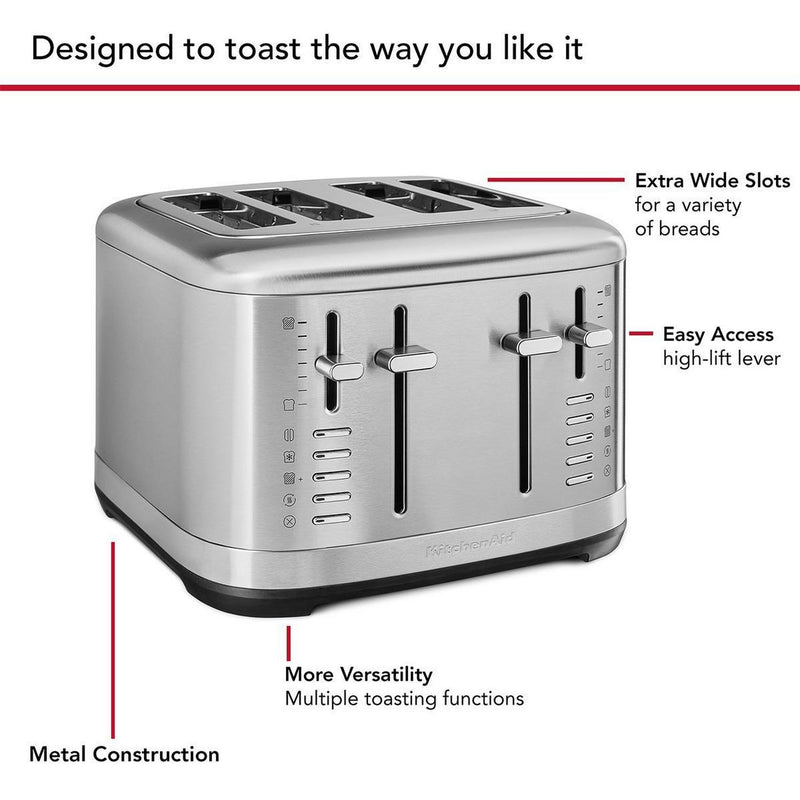 KitchenAid 4 Slice Toaster stainless steel, imported from the UK