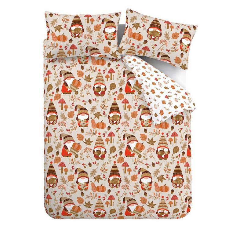 Catherine Lansfield Woodland Gonks beige single bedding set - British product
