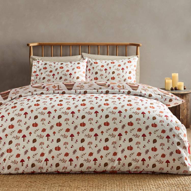 Catherine Lansfield Woodland Gonks beige single bedding set - British product