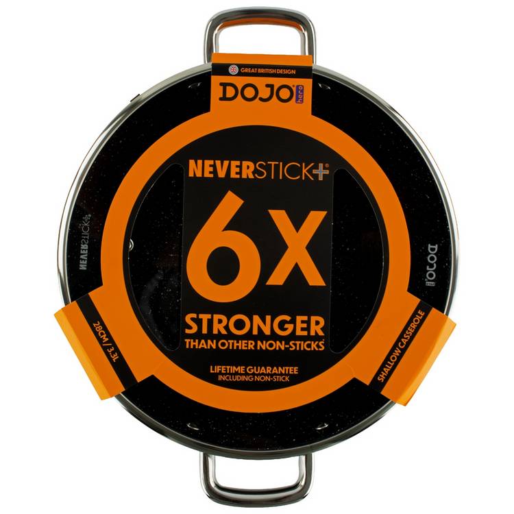 Dojo Hero Neverstick+ shallow casserole dish 3.3L (British brand)