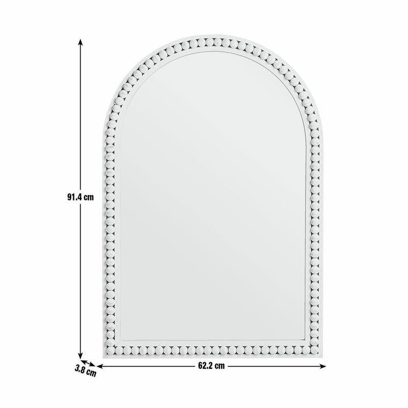Argos Home grey beaded wooden arch wall mirror 91x62cm, UK version