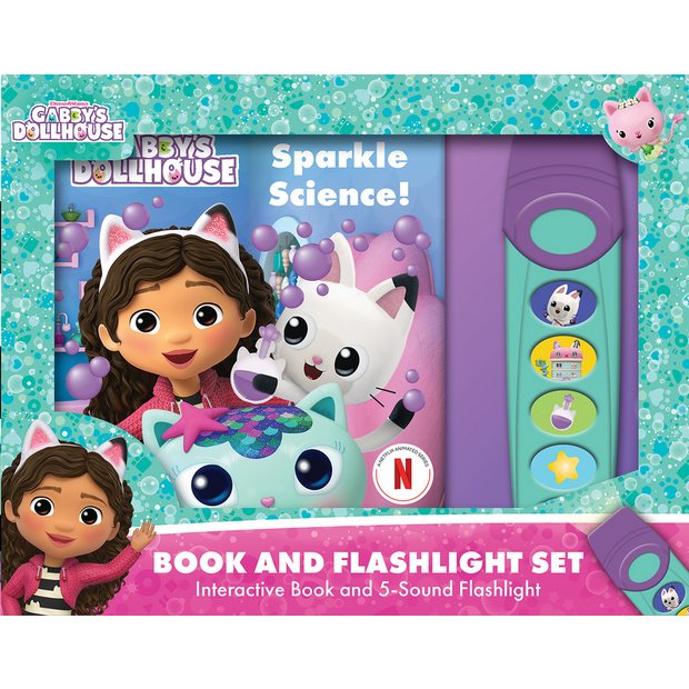 Gabby's Dollhouse interactive book and flashlight set, UK version