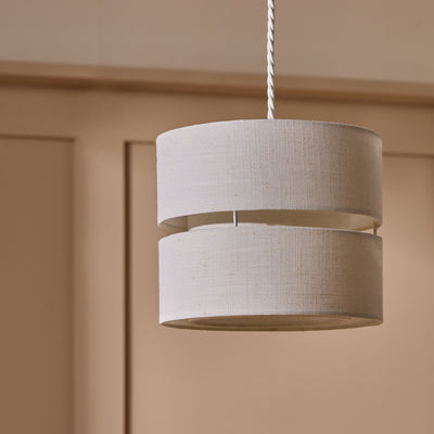 McGrocer Argos Home Natural Fabric 2 Tier Easy Fit Lampshade - 22cm- Buy online at McGrocer