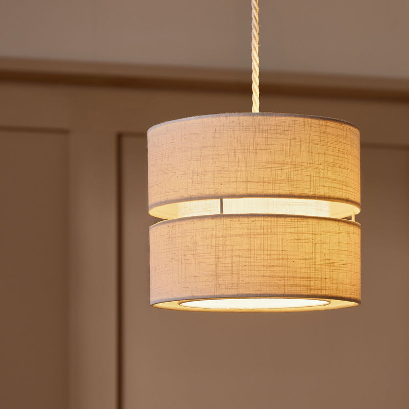 Argos Home Natural Fabric 2 Tier Easy Fit Lampshade - 22cm