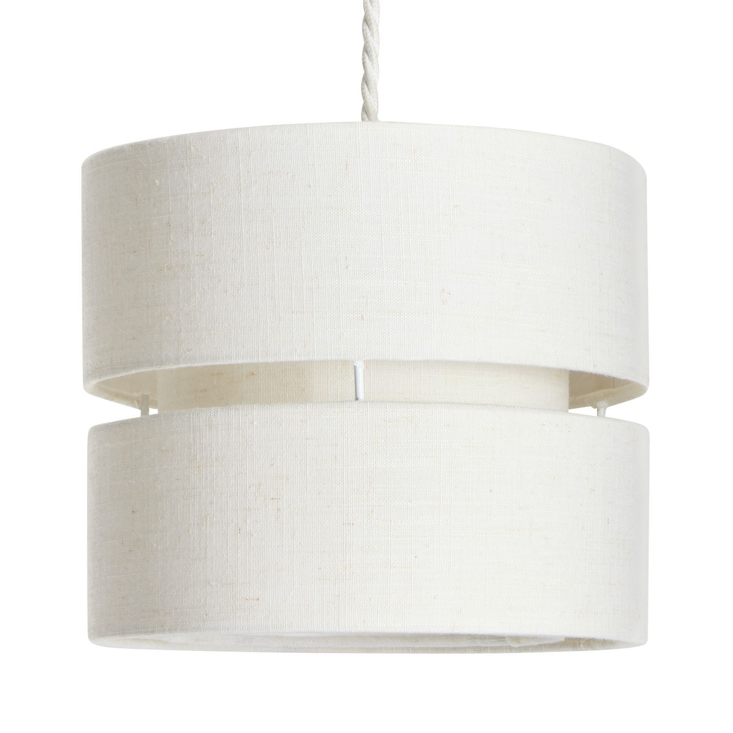 Argos Home Natural Fabric 2 Tier Easy Fit Lampshade - 22cm