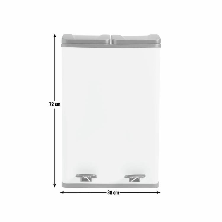 Habitat twin compartment pedal bin cream 60 litre, UK version