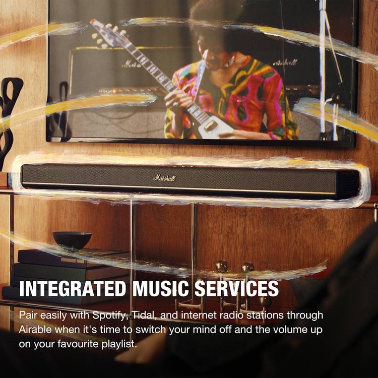 Marshall Heston 120 all-in-one Bluetooth soundbar - British product