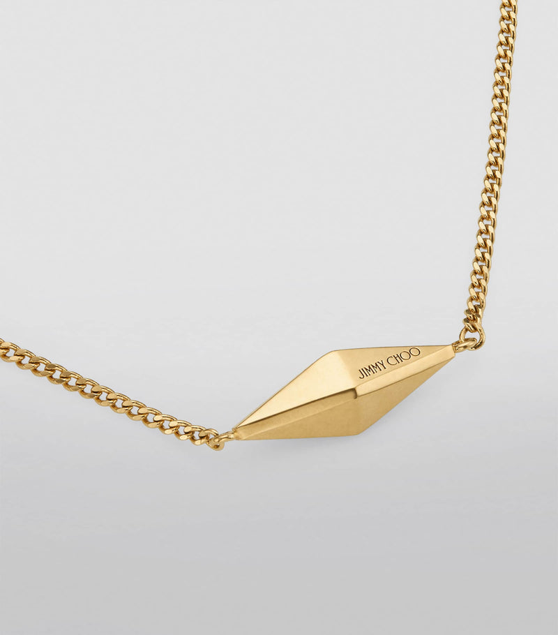 Jimmy Choo diamond fine chain necklace gold-tone - British product