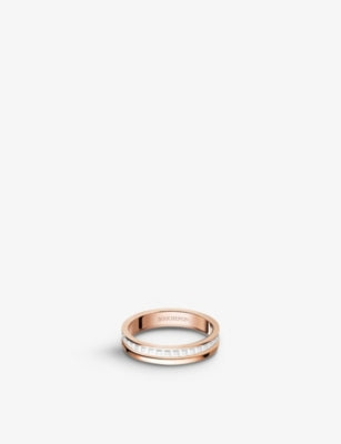 Boucheron Quatre White Edition 18ct pink-gold ceramic wedding band (British brand)