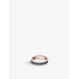 Quatre Classique 18ct rose-gold, white-gold and 0.21ct diamond wedding band - 53mm