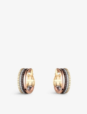Boucheron Quatre Classique 18ct gold diamond hoop earrings - British product