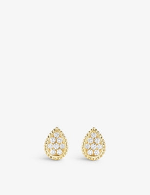 Boucheron Serpent Bohème 18ct yellow-gold diamond stud earrings, UK version