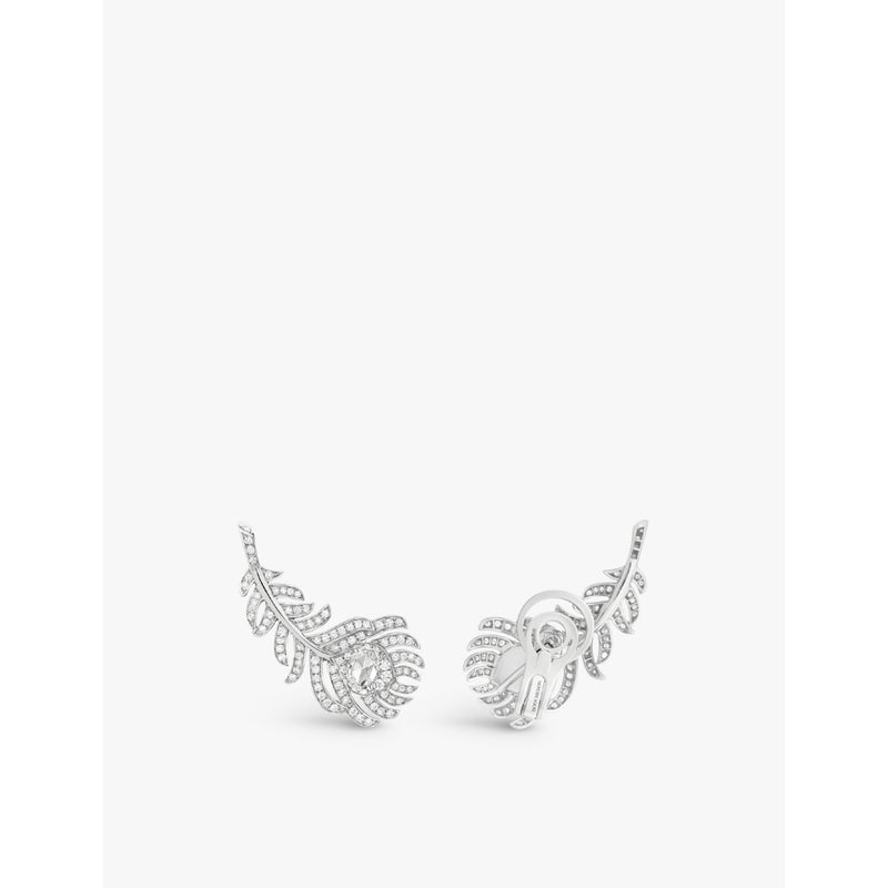 Boucheron diamond earrings 1.1ct white gold, imported from the UK